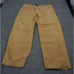 Vintage 90s Gramicci Belted Pants Men XL Gold Climbing Cotton Twill Made In USA